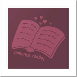 Romance reader red pink/purple simple design with hearts for readers Posters and Art